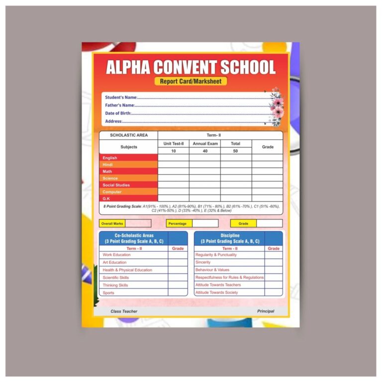 School Marksheet